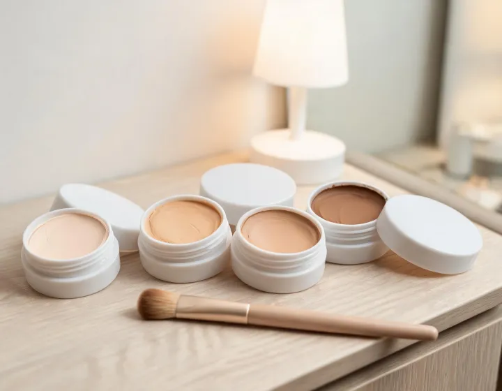 under eye concealer on a cosmetics bench, illustration only